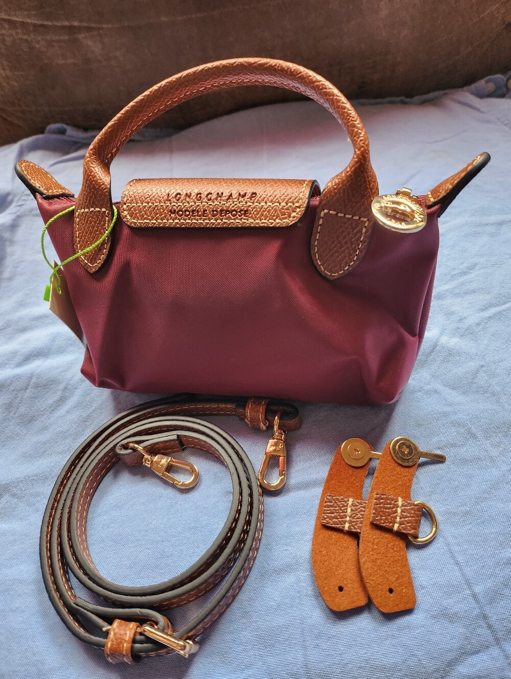Longchamp Burgundy Mini Bag with Removable Strap NWT - Picture 2 of 6